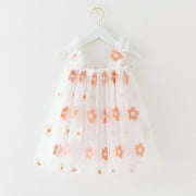 MJTBGFSWG Girls Easter Dress Toddler Girls Sleeveless Holiday Party Floral Dress Dance Party Dresses Clothes